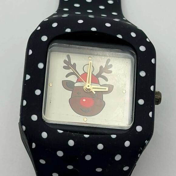Black Pokeadot Reindeer Watch - Picture 2 of 4